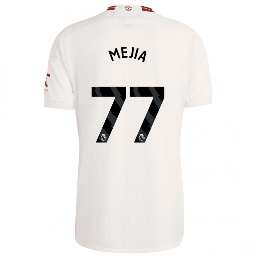 Kinder Mateo Mejia #77 Weiß Ausweichtrikot Trikot 2023/24 T-Shirt Belgien