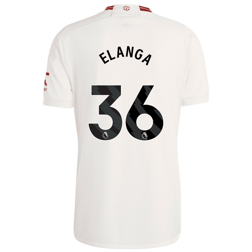 Kinder Anthony Elanga #36 Weiß Ausweichtrikot Trikot 2023/24 T-Shirt Belgien