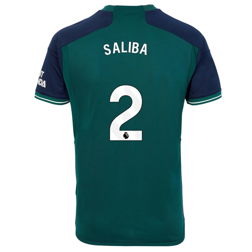 Kinder William Saliba #2 Grün Ausweichtrikot Trikot 2023/24 T-Shirt Belgien