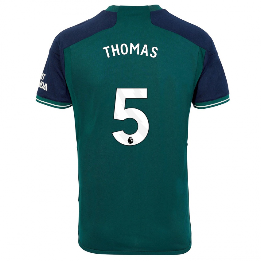 Kinder Thomas Partey #5 Grün Ausweichtrikot Trikot 2023/24 T-Shirt Belgien