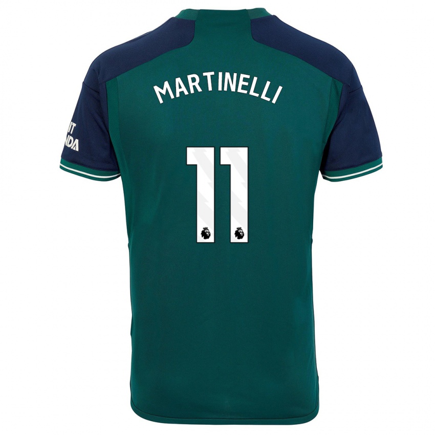 Kinder Gabriel Martinelli #11 Grün Ausweichtrikot Trikot 2023/24 T-Shirt Belgien