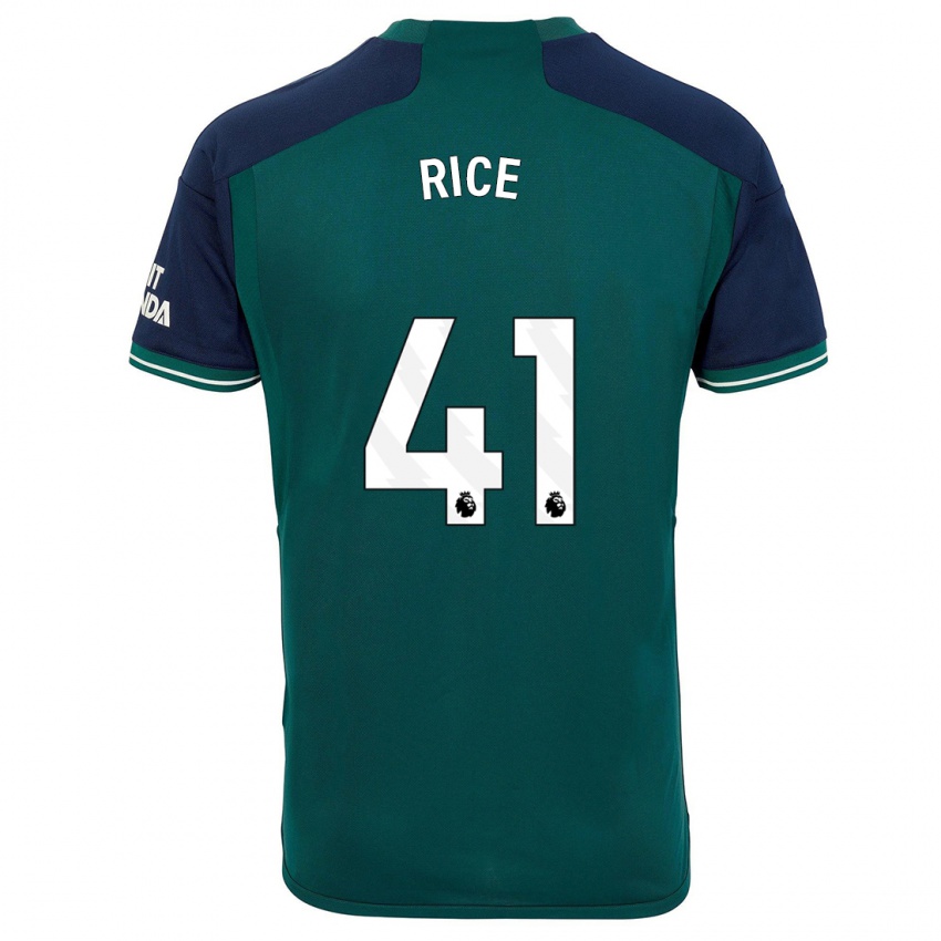 Kinder Declan Rice #41 Grün Ausweichtrikot Trikot 2023/24 T-Shirt Belgien