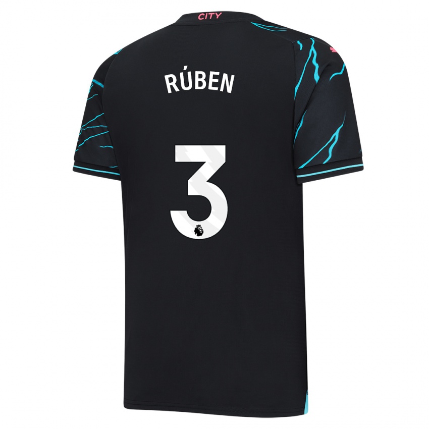 Kinder Ruben Dias #3 Dunkelblau Ausweichtrikot Trikot 2023/24 T-Shirt Belgien