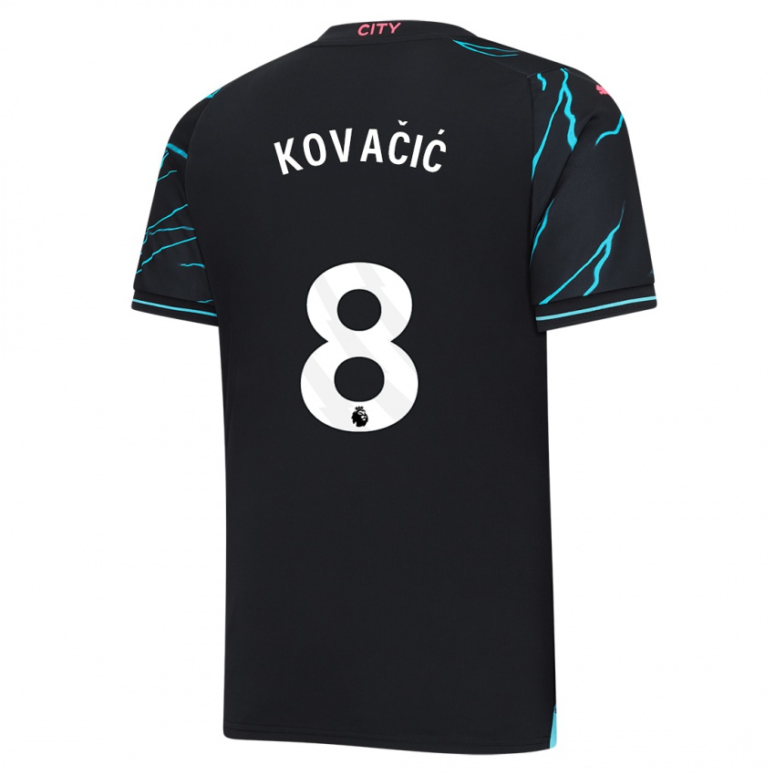 Kinder Mateo Kovacic #8 Dunkelblau Ausweichtrikot Trikot 2023/24 T-Shirt Belgien