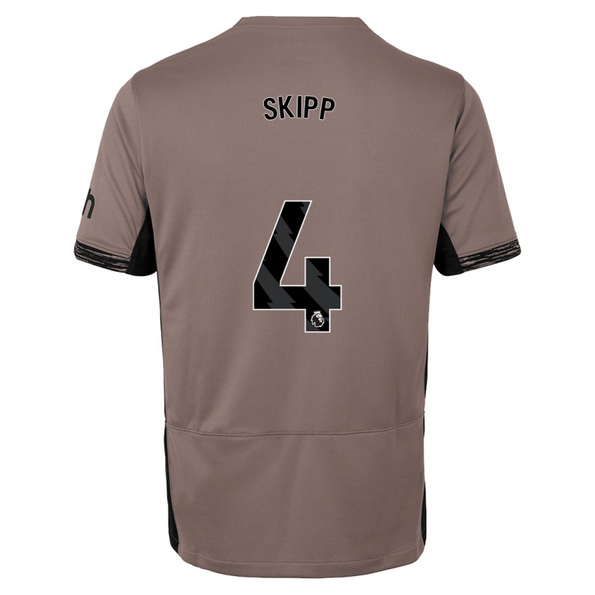 Kinder Oliver Skipp #4 Dunkelbeige Ausweichtrikot Trikot 2023/24 T-Shirt Belgien