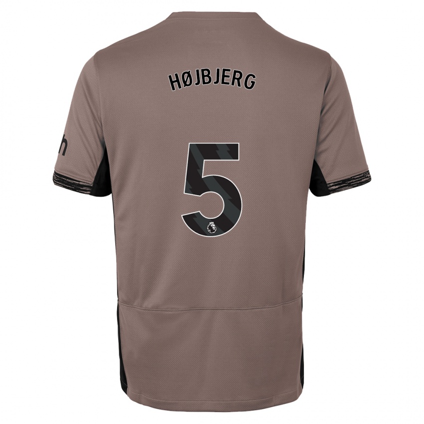 Kinderen Pierre Emile Hojbjerg #5 Donker Beige Thuisshirt Derde Tenue 2023/24 T-Shirt België