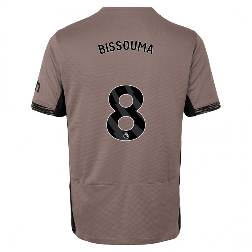 Kinder Yves Bissouma #8 Dunkelbeige Ausweichtrikot Trikot 2023/24 T-Shirt Belgien