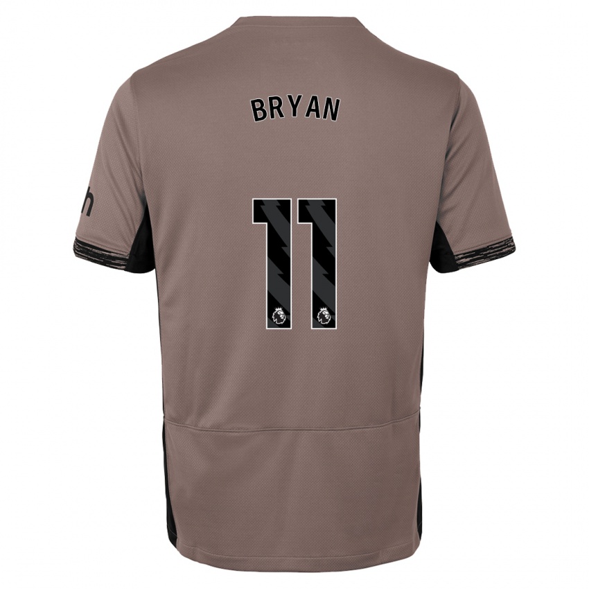Kinder Bryan Gil #11 Dunkelbeige Ausweichtrikot Trikot 2023/24 T-Shirt Belgien