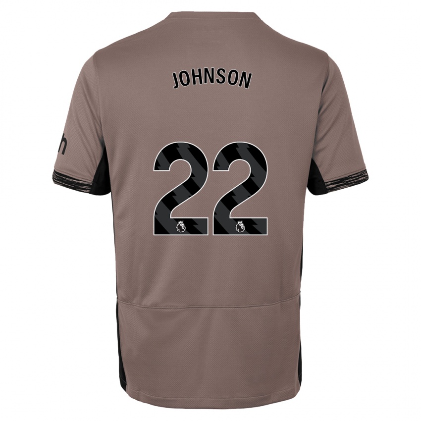 Kinder Brennan Johnson #22 Dunkelbeige Ausweichtrikot Trikot 2023/24 T-Shirt Belgien