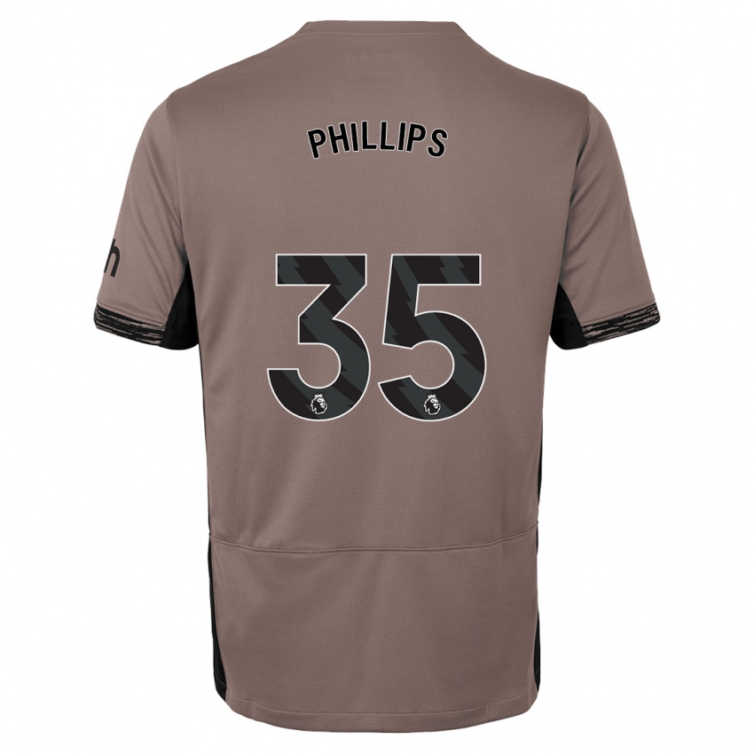 Kinder Ashley Phillips #35 Dunkelbeige Ausweichtrikot Trikot 2023/24 T-Shirt Belgien