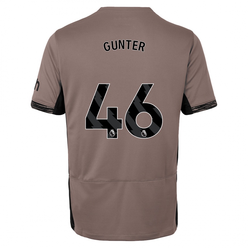 Kinder Luca Gunter #46 Dunkelbeige Ausweichtrikot Trikot 2023/24 T-Shirt Belgien