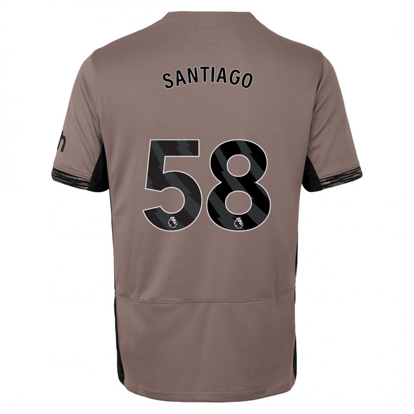 Kinder Yago Santiago #58 Dunkelbeige Ausweichtrikot Trikot 2023/24 T-Shirt Belgien