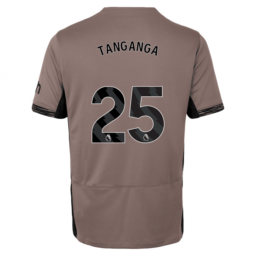 Kinder Japhet Tanganga #25 Dunkelbeige Ausweichtrikot Trikot 2023/24 T-Shirt Belgien