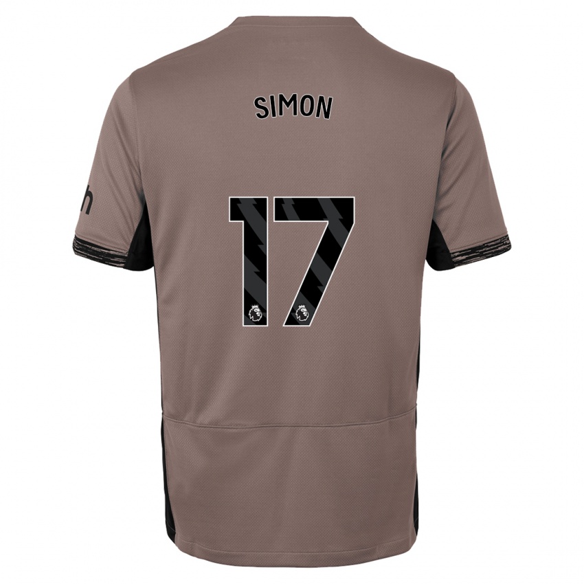 Kinder Kyah Simon #17 Dunkelbeige Ausweichtrikot Trikot 2023/24 T-Shirt Belgien