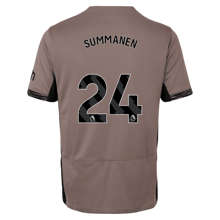 Kinder Eveliina Summanen #24 Dunkelbeige Ausweichtrikot Trikot 2023/24 T-Shirt Belgien