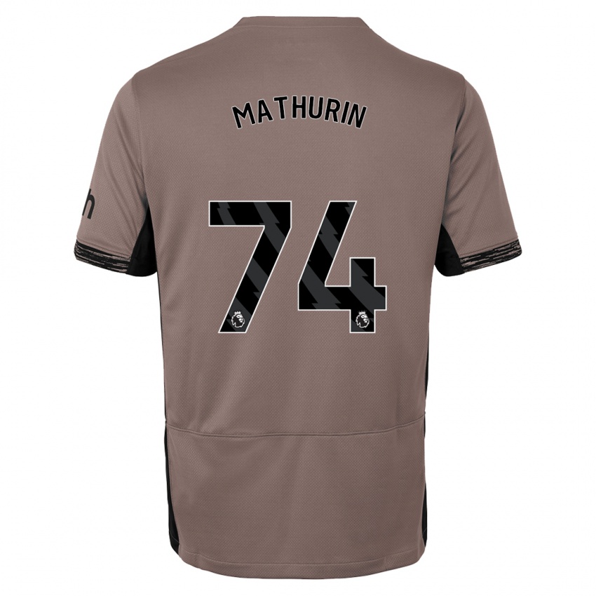 Enfant Maillot Roshaun Mathurin #74 Beige Foncé Troisieme 2023/24 T-Shirt Belgique