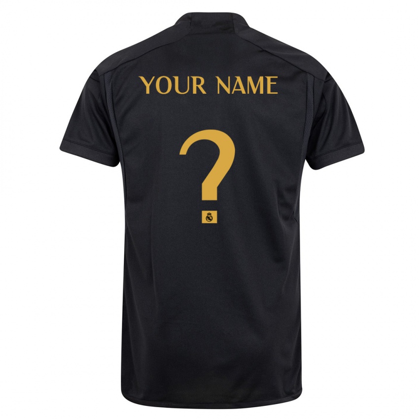 Enfant Maillot Votre Nom #0 Noir Troisieme 2023/24 T-Shirt Belgique