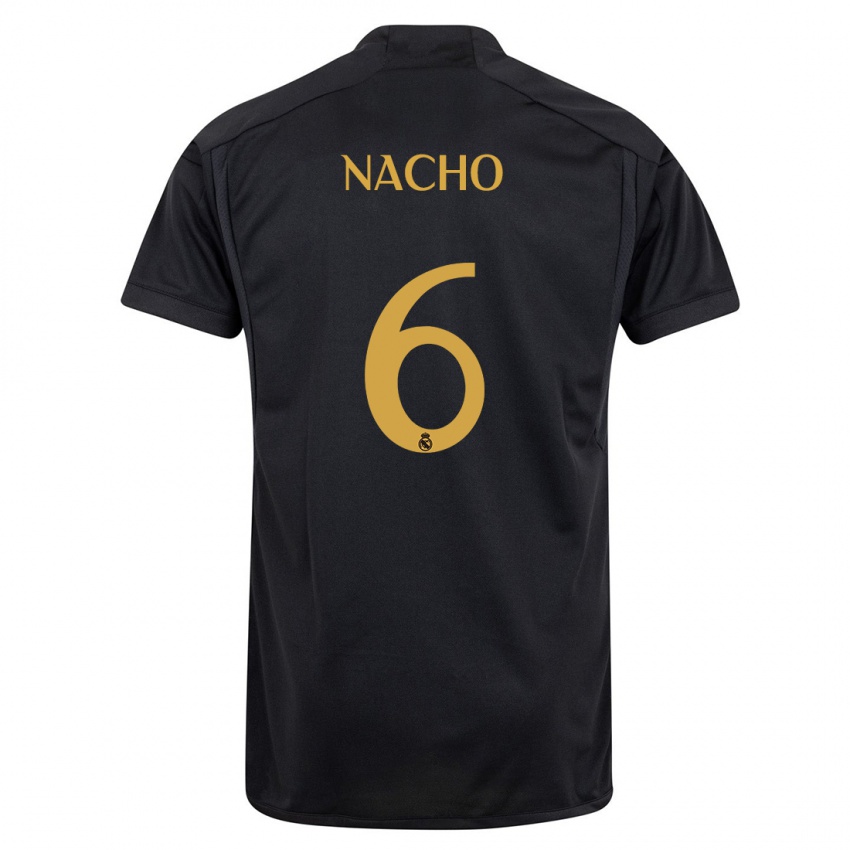 Enfant Maillot Nacho Fernandez #6 Noir Troisieme 2023/24 T-Shirt Belgique