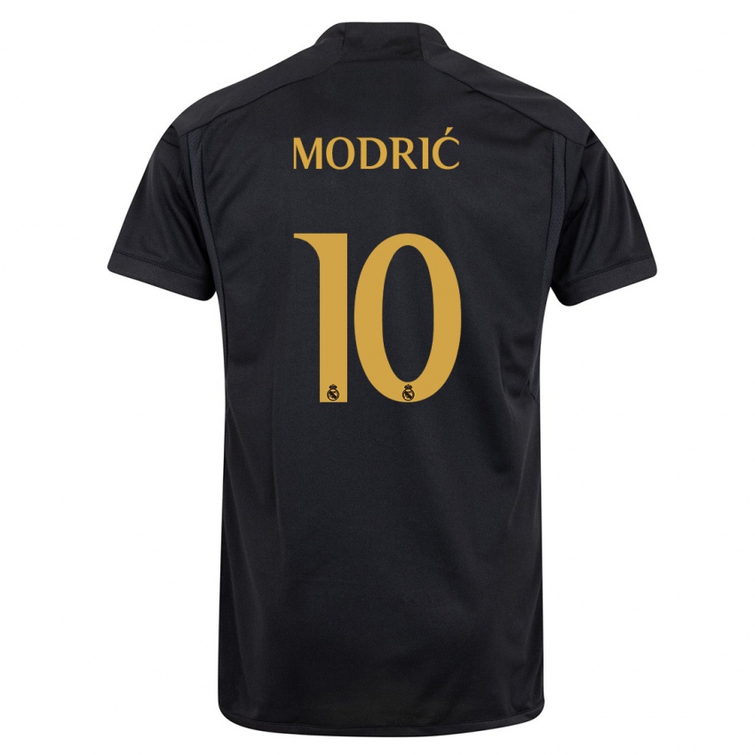 Enfant Maillot Luka Modric #10 Noir Troisieme 2023/24 T-Shirt Belgique