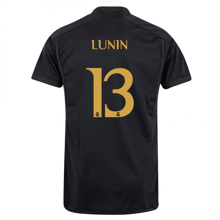 Kinderen Andriy Lunin #13 Zwart Thuisshirt Derde Tenue 2023/24 T-Shirt België
