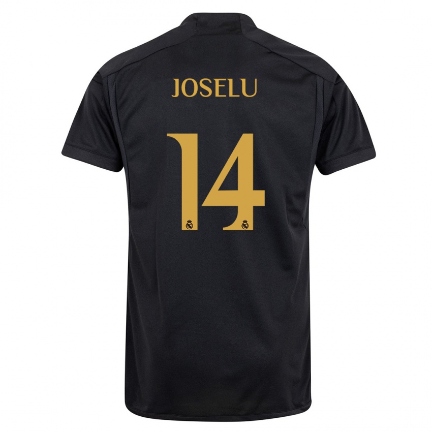 Kinderen Joselu #14 Zwart Thuisshirt Derde Tenue 2023/24 T-Shirt België