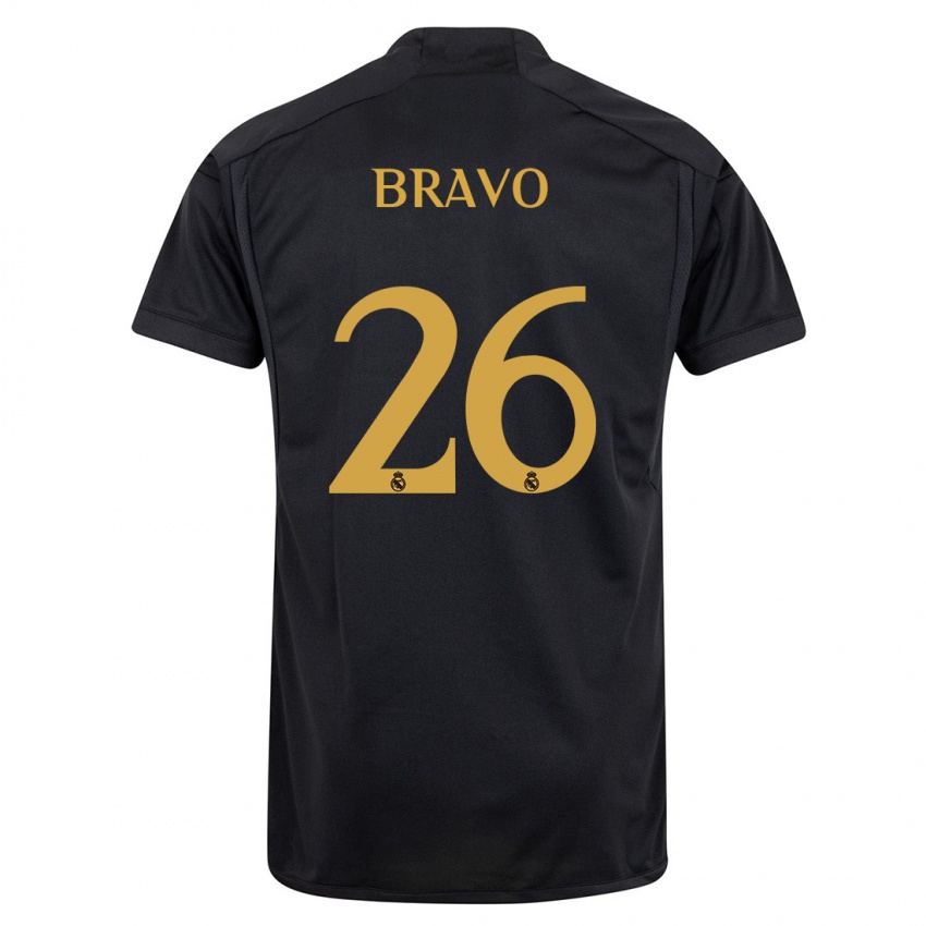 Kinder Iker Bravo #26 Schwarz Ausweichtrikot Trikot 2023/24 T-Shirt Belgien