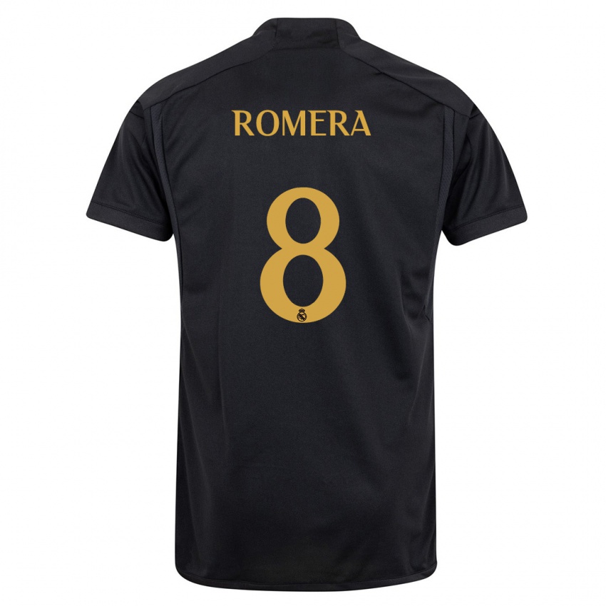 Kinderen Miguel Romera #8 Zwart Thuisshirt Derde Tenue 2023/24 T-Shirt België