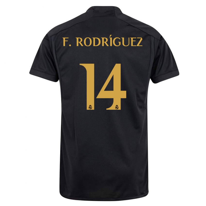 Kinder Fer Rodríguez #14 Schwarz Ausweichtrikot Trikot 2023/24 T-Shirt Belgien