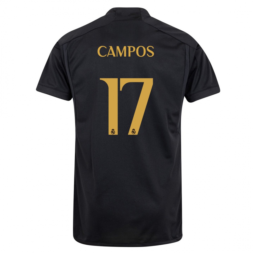 Kinder Andrés Campos #17 Schwarz Ausweichtrikot Trikot 2023/24 T-Shirt Belgien