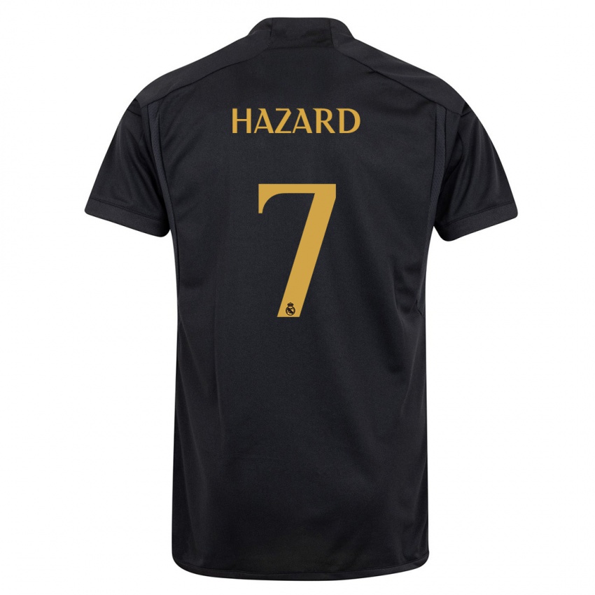 Kinder Eden Hazard #7 Schwarz Ausweichtrikot Trikot 2023/24 T-Shirt Belgien
