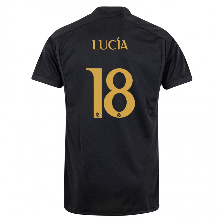 Kinder Lucia Rodriguez #18 Schwarz Ausweichtrikot Trikot 2023/24 T-Shirt Belgien