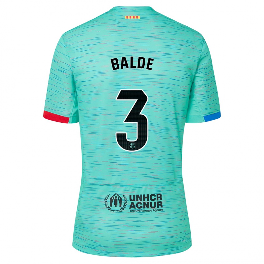 Kinder Alejandro Balde #3 Helles Aqua Ausweichtrikot Trikot 2023/24 T-Shirt Belgien