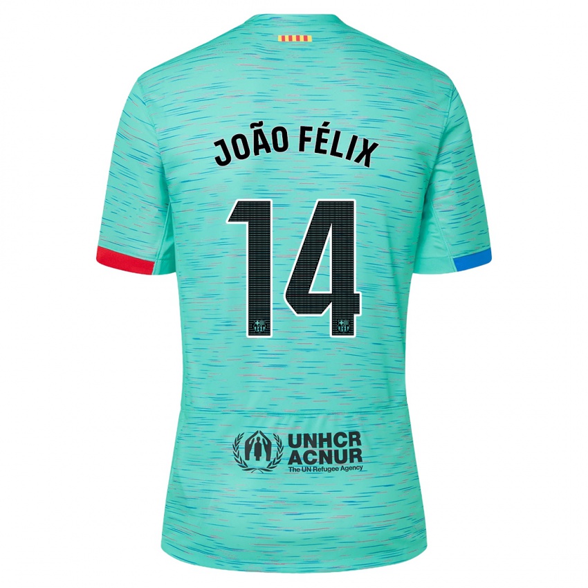 Kinder Joao Felix #14 Helles Aqua Ausweichtrikot Trikot 2023/24 T-Shirt Belgien