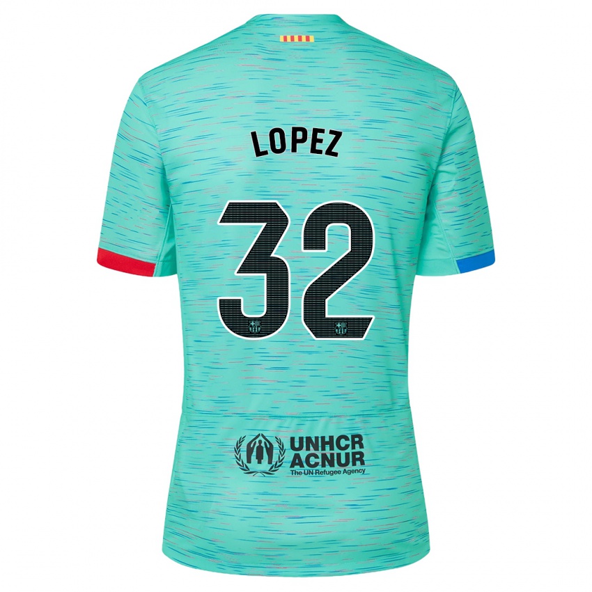 Kinder Fermin Lopez #32 Helles Aqua Ausweichtrikot Trikot 2023/24 T-Shirt Belgien
