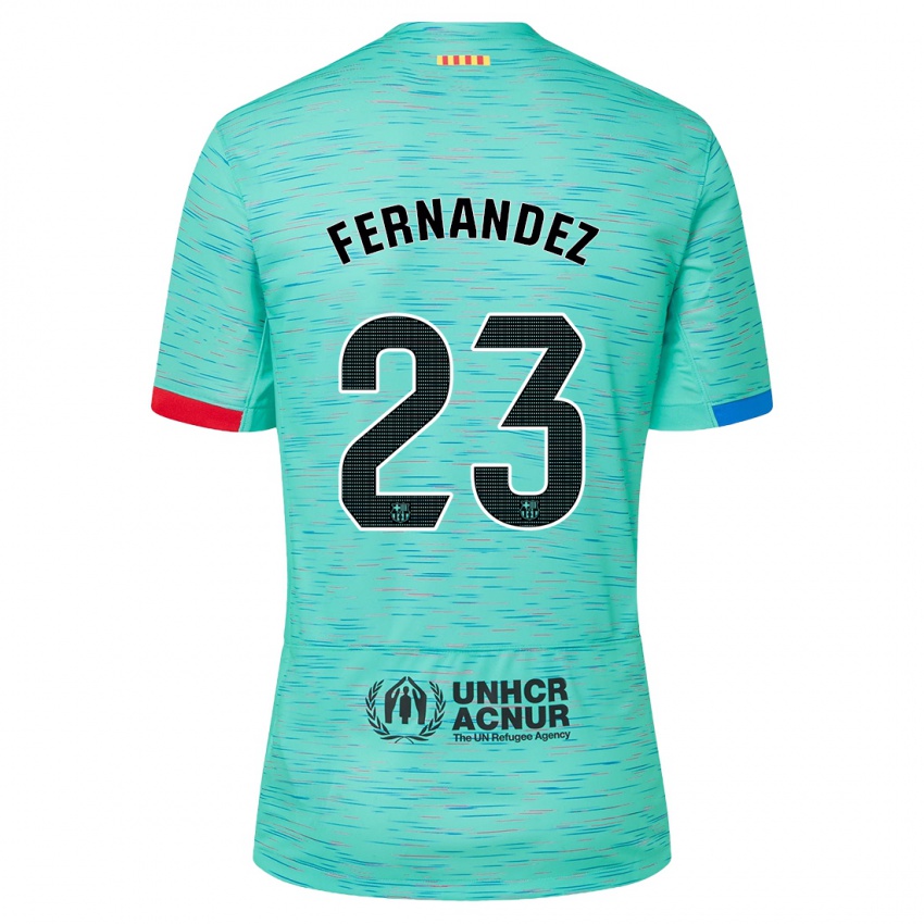 Kinder Pelayo Fernandez #23 Helles Aqua Ausweichtrikot Trikot 2023/24 T-Shirt Belgien