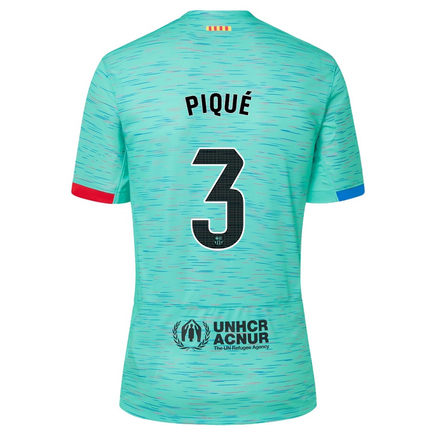 Kinder Gerard Pique #3 Helles Aqua Ausweichtrikot Trikot 2023/24 T-Shirt Belgien