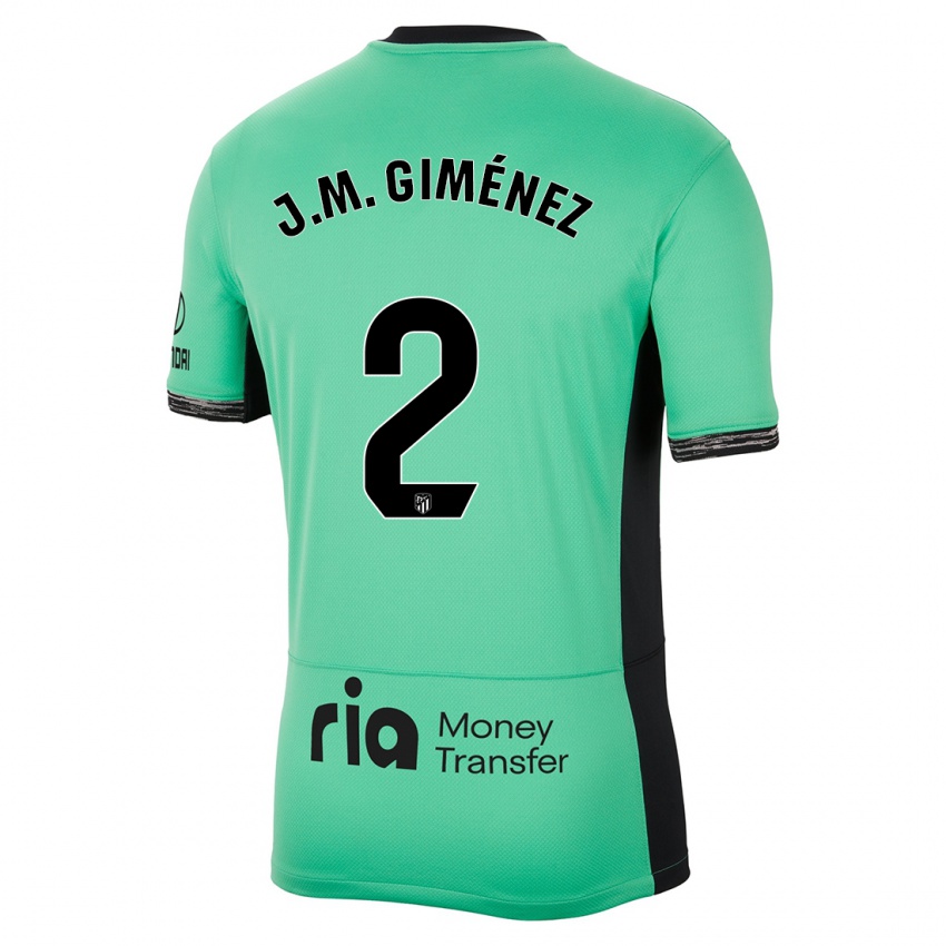 Kinder Jose Maria Gimenez #2 Frühlingsgrün Ausweichtrikot Trikot 2023/24 T-Shirt Belgien