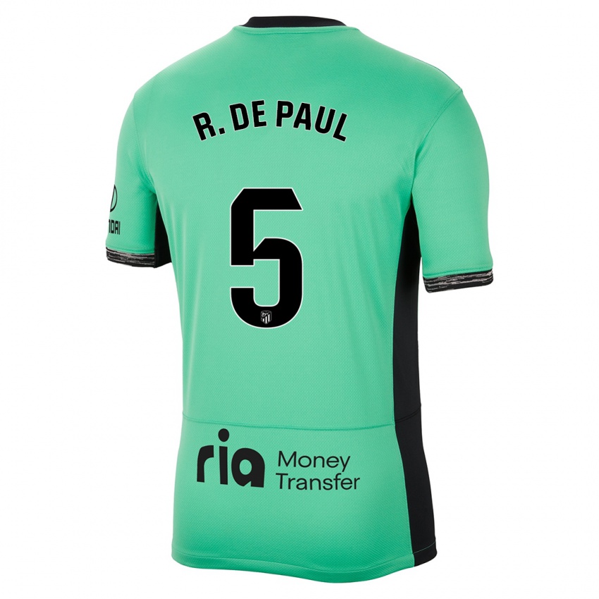 Kinder Rodrigo De Paul #5 Frühlingsgrün Ausweichtrikot Trikot 2023/24 T-Shirt Belgien