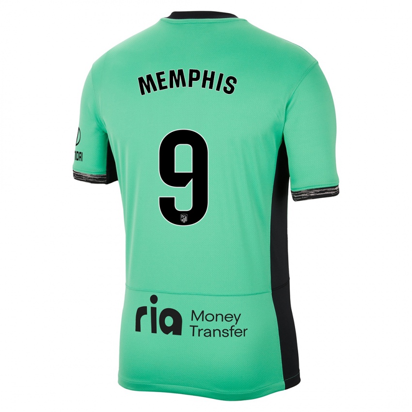 Kinder Memphis Depay #9 Frühlingsgrün Ausweichtrikot Trikot 2023/24 T-Shirt Belgien