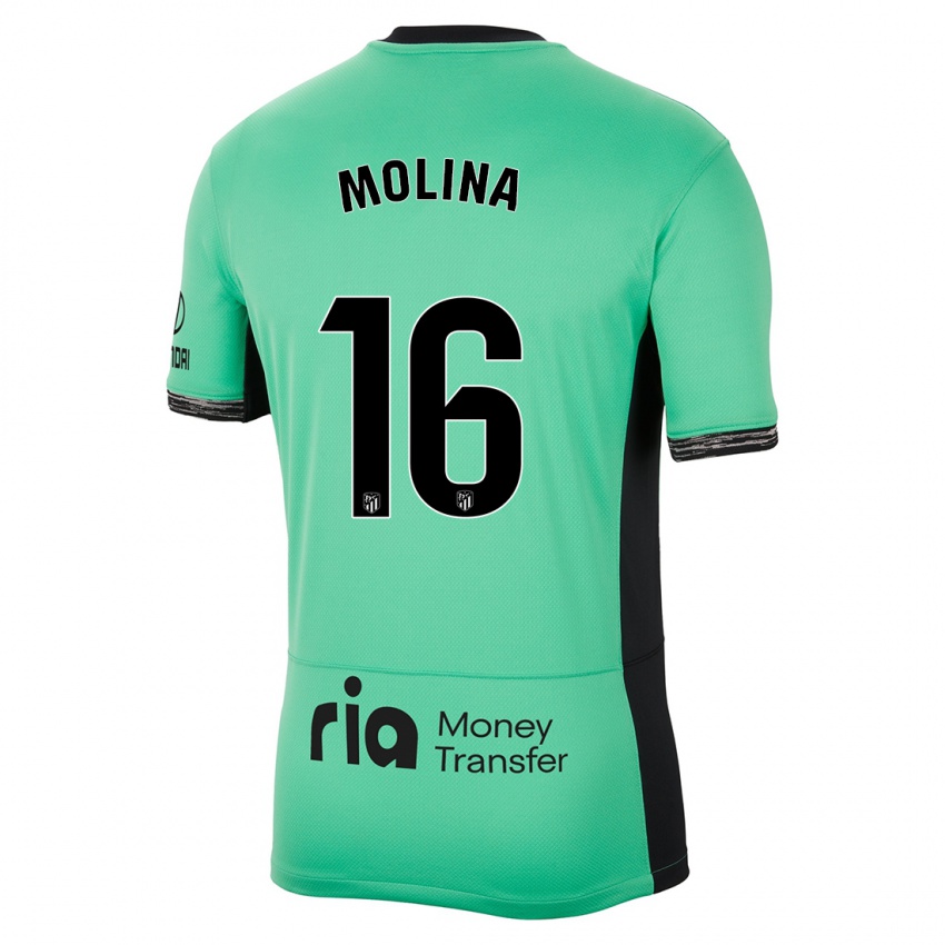 Kinder Nahuel Molina #16 Frühlingsgrün Ausweichtrikot Trikot 2023/24 T-Shirt Belgien