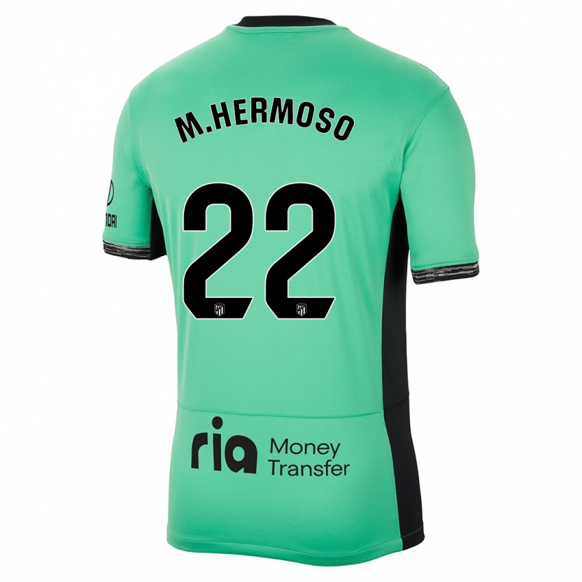 Kinder Mario Hermoso #22 Frühlingsgrün Ausweichtrikot Trikot 2023/24 T-Shirt Belgien