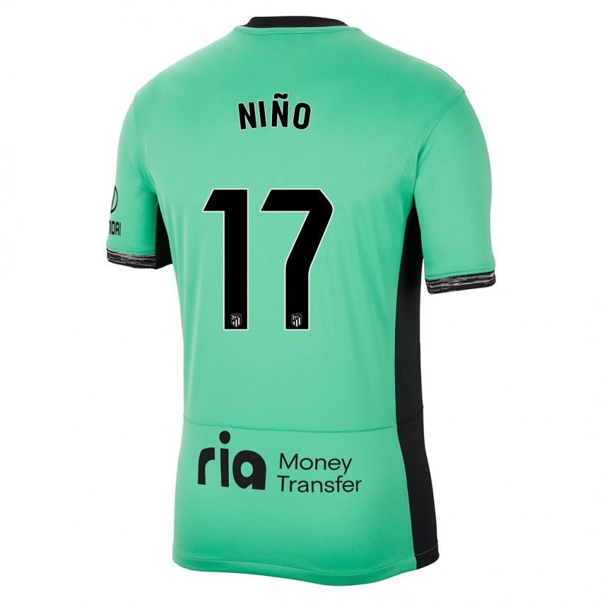 Kinder Adrián Niño #17 Frühlingsgrün Ausweichtrikot Trikot 2023/24 T-Shirt Belgien