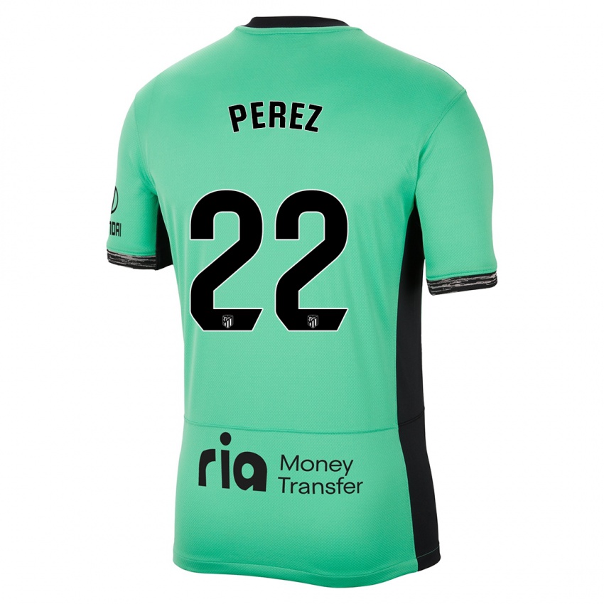Kinder Pablo Pérez #22 Frühlingsgrün Ausweichtrikot Trikot 2023/24 T-Shirt Belgien