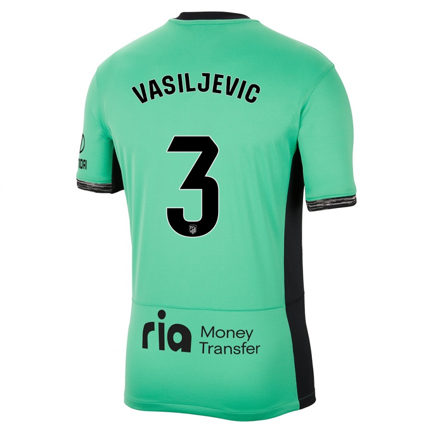 Kinder Ivan Vasiljevic #3 Frühlingsgrün Ausweichtrikot Trikot 2023/24 T-Shirt Belgien