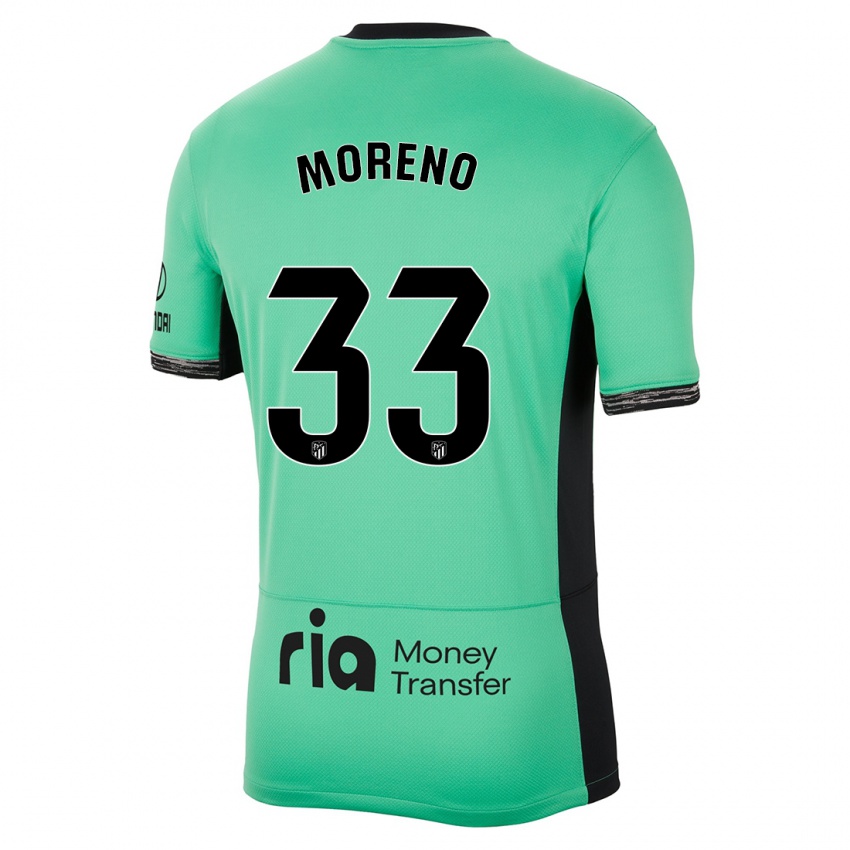 Kinder Alberto Moreno #33 Frühlingsgrün Ausweichtrikot Trikot 2023/24 T-Shirt Belgien