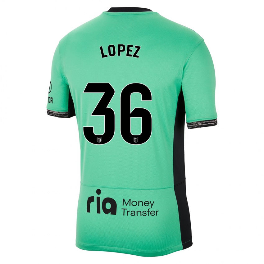 Kinder David Lopez #36 Frühlingsgrün Ausweichtrikot Trikot 2023/24 T-Shirt Belgien