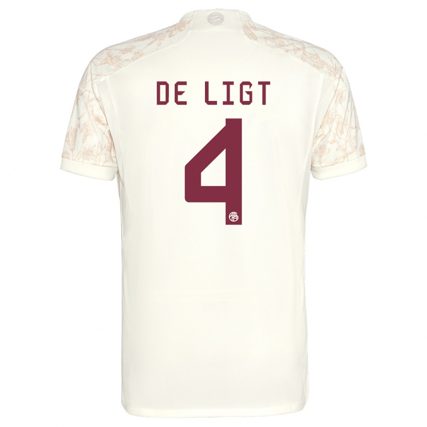 Kinder Matthijs De Ligt #4 Cremefarben Ausweichtrikot Trikot 2023/24 T-Shirt Belgien
