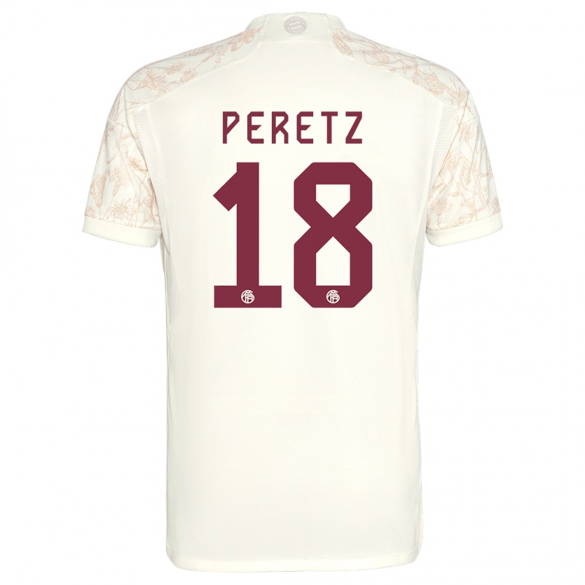 Kinder Daniel Peretz #18 Cremefarben Ausweichtrikot Trikot 2023/24 T-Shirt Belgien