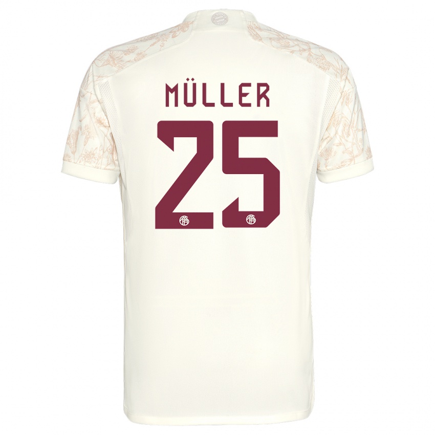 Kinder Thomas Muller #25 Cremefarben Ausweichtrikot Trikot 2023/24 T-Shirt Belgien