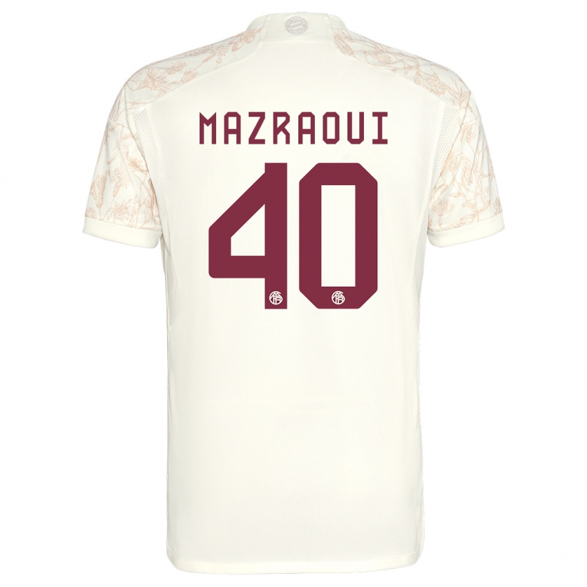 Kinder Noussair Mazraoui #40 Cremefarben Ausweichtrikot Trikot 2023/24 T-Shirt Belgien
